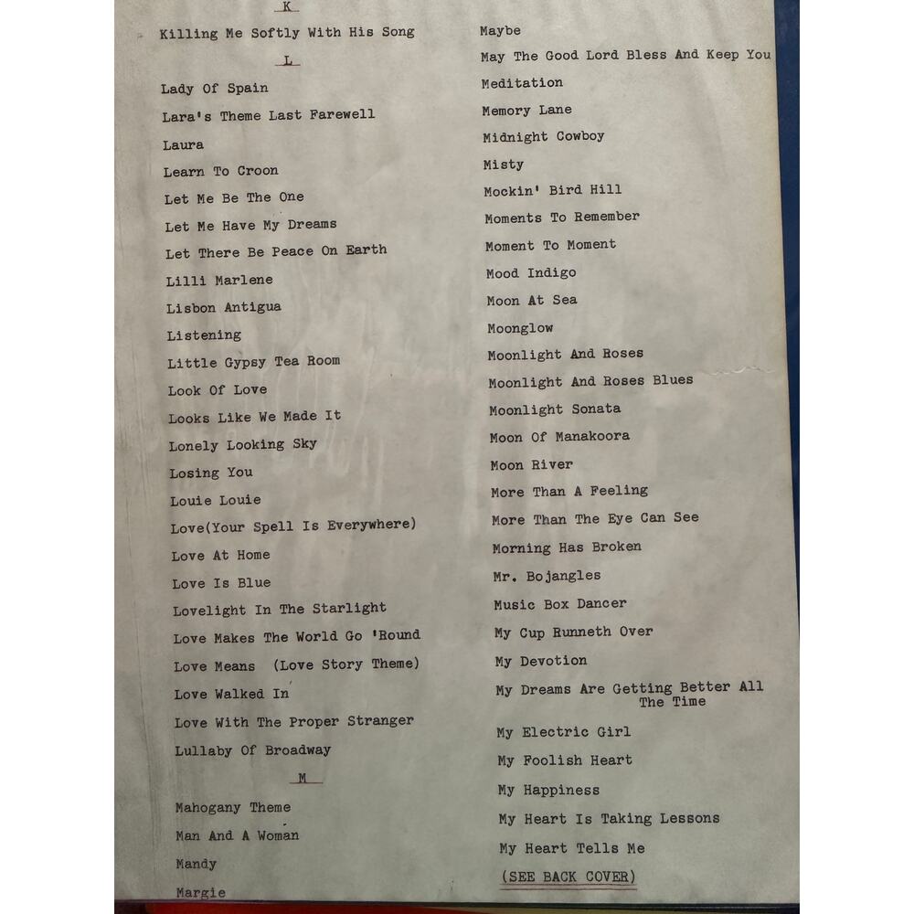 Vintage Album Collection of Songs Alphabetic (L-M) Titles 60+ Sheet Music Songs